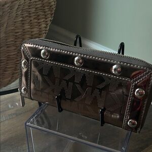 Michael Kors Metallic Brown Wallet with Stud Accents. EUC NO CALLOUTS